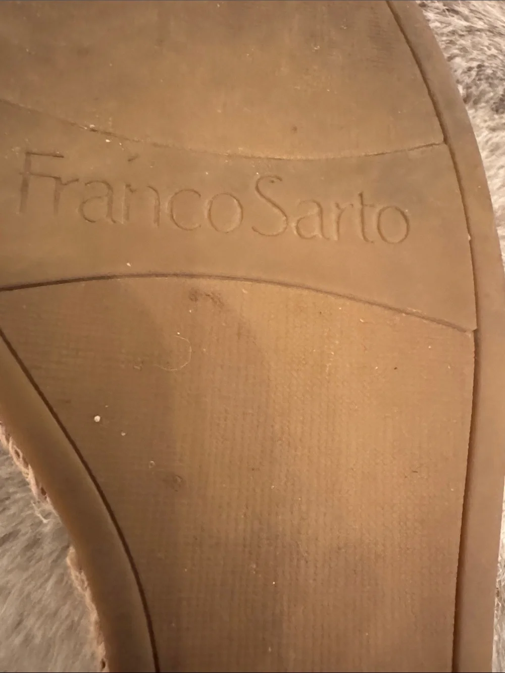 Franco Sarto Black Leather Espadrille Wedge Sandals with Ankle Strap
